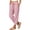 A-Red, variant on Plus-Size Pants for Women Pinstripe Casual Drawstring Elastic Waist Pant Loose Wide Leg Button Trousers With Pockets M