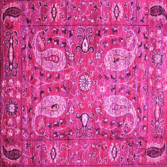 Ahgly Company Indoor Square Persian Pink Traditional Area Rugs, 8' Square