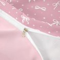 thumbnail image 4 of spefrowx Minimalist White Bow Duvet Cover Queen for Kids, Girly Pink Star Print Queen Bedding, Pink Reversible, 3 Pieces, 1 Duvet Cover and 2 Pillowcases, 4 of 6