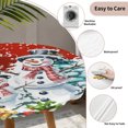 thumbnail image 5 of Round Fitted Tablecloth with Elastic Edge, Red Christmas Waterproof Table Cloth Table Cover for 45"-54" Tables, Winter Snowman Xmas Pine Tree Snowflakes Tablecloths for Dining Picnic Party Outdoor, 5 of 9