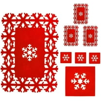 EXHUMKY Christmas Felt Placemats Red Table Mats for Home Dining 8 Pieces Set