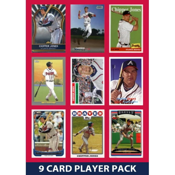 Chipper Jones Atlanta Braves 9 Card Legend Pack Topps Bowman 2023