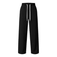 thumbnail image 7 of Dnhxils Womens Wide Leg Sweatpants with Pockets Casual Drawstring Pants Loose Trousers for Ladies Fall Fashion Outfits Black M, 7 of 7