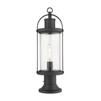 1 Light Outdoor Pier Mount Lantern In Period Inspired Style 7.5 Inches Wide By 22.5 Inches High Z-Lite 569Phm-553Pm-Bk