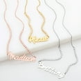 thumbnail image 2 of Personalized Planet Women's Bold Script Name Plaque CZ Chain Necklace, 2 of 3