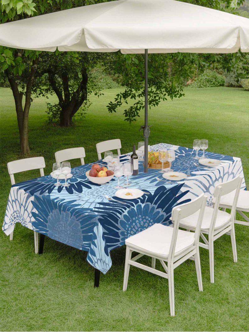 large patio table cover with umbrella hole Btrlexp Palm Leaves Round Outdoor Tablecloth Zipper Elastic Outdoor Waterproof Fitted Tablecloth for Picnic Party Fits 48-52" Diameter Round Tables : Patio, Lawn & The waterproof and UV Custom Square/Rectangle/rectangle Table Chair Set