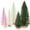 6pcs Green+pink+beige, variant on Ayieyill 6Pcs Artificial Mini Christmas Tree Sisal Snow Trees Bottle Brush Christmas Trees Pine Trees Ornaments Set of Small Xmas Trees with Wooden Base for Christmas Party Decoration (4 Sizes)
