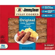 Jimmy Dean Fully Cooked Original Pork Sausage Links, 9.6 oz, 12 Ct