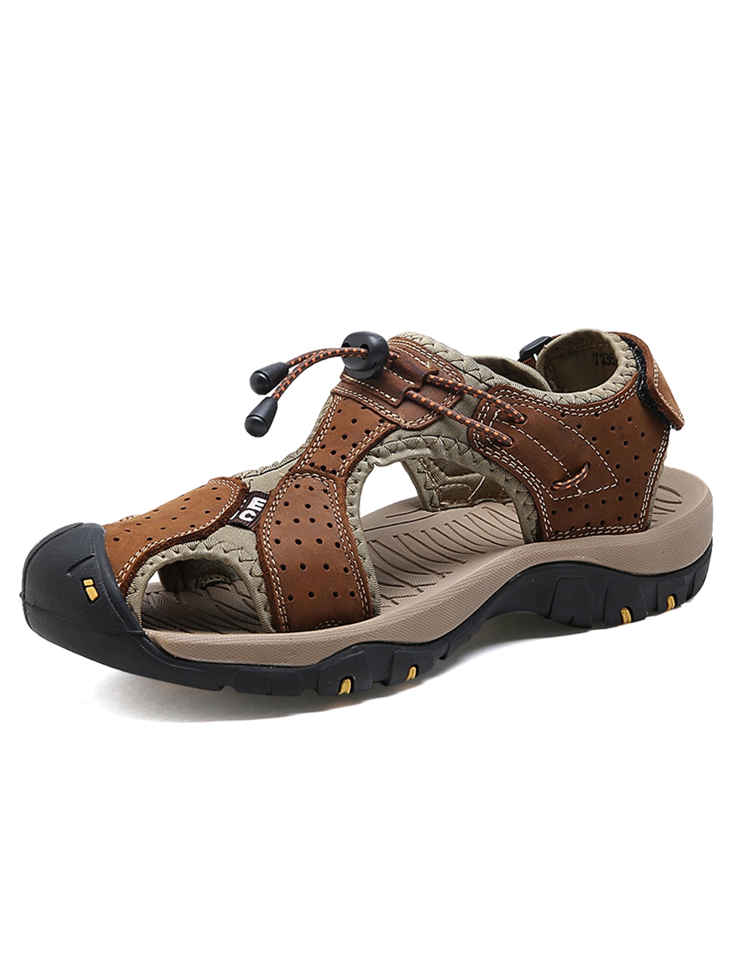 Tanleewa Hiking Sandal for Men Leather Outdoor Sport Sandals Comfort