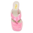thumbnail image 4 of FSJ Women Square Split Toe Thong Sandals Slip on Platform Block Chunky Heels Casual Dress Summer Beach Slides Size 10 Pink, 4 of 4