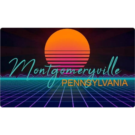 

Montgomeryville Pennsylvania 4 X 2.25-Inch Fridge Magnet Retro Neon Design