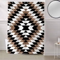 thumbnail image 5 of Fabric Shower Curtain, Boho Moroccan Brown Black and White Striped Geometric Bathroom Curtain with 12 Hooks Waterproof No Bad Odor Machine Washable Bath Curtains for Bathroom, Spa Room, 72"x78", 5 of 6