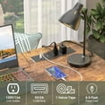 thumbnail image 4 of Height Adjustable Standing Desk with Power Outlets - Manual Rolling Stand Up Desk with Wheels Small Portable Computer Desk Mobile Laptop Table with Storage Shelves for Home Office, Rustic, 4 of 7