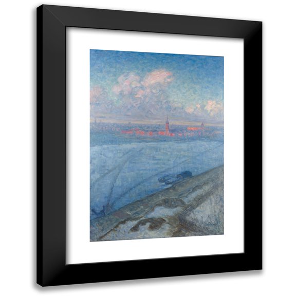 Eugène Jansson 11x14 Black Modern Framed Museum Art Print Titled - The City at Sunset (1897)