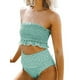 thumbnail image 1 of Traje de baño de 2 piezas para mujer con hombros descubiertos y cintura alta MFZFUKR HMHZ250-1, 1 of 6
