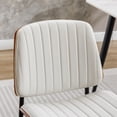 thumbnail image 5 of AFO Dining Chairs Set of 2 Mid Century Modern Retro Faux Leather Chair Bentwood Seat Metal Legs Adjustable Feet Kitchen Dining Room, White, 5 of 6