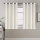 thumbnail image 1 of Elegantes cortinas de mezcla de lino, protección de privacidad, filtrado de luz, paneles de ventana con ojales de níquel, cortinas para dormitorio (juego de 2, 52 x 84 pulgadas, natural) marfil, 52 pulgadas de ancho x 45 pulgadas de largo, 1 of 5