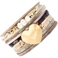 thumbnail image 2 of Brazalete de mujer Hart Multi Layer Polsband Armbanden Sieraden met Pearl Dark Brown, Polsband TUNC Sencillez, 2 of 5