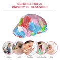 thumbnail image 2 of YFYANG Double Imperméable Femmes Shower Cap, Lignes d'Amour Colorées Cheveux Réutilisables Cap pour Tous les Styles de Cheveux et les Tailles de Tête, 2 of 6