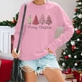 thumbnail image 2 of Fiaer Merry Christmas Women Sweatshirts Cute Xmas Tree Graphic Long Sleeve Plus Size Crew Neck Baggy Holiday Tops Pink XL, 2 of 4