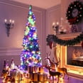thumbnail image 4 of Costway 7.5ft Pre-Lit Hinged Artificial Pencil Christmas Tree with 350 Multicolor Lights, 4 of 9