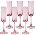thumbnail image 1 of 6 copas de vino de color rosa, copas de vino de tallo largo, juego de 6 copas sopladas a mano para cóctel, boda, cava, 1 of 4
