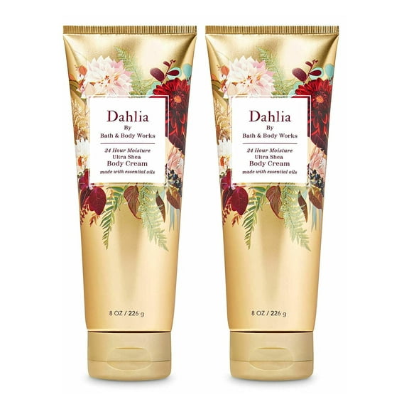 Bath & Body Works Dahlia Body Cream Set of Two, Moisturizing with Shea Butter, 8 oz