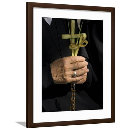 - A Nun's Hands Holding Two Crosses Made of Palm Leaves, St. Anne Church, Israel Framed Print Wall Art By Eitan Simanor