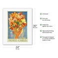 thumbnail image 2 of Monte-Carlo Monaco - French Riviera - Flower Girl - Vintage Travel Poster by Jean-Gabriel Domergue c.1940s - Fine Art Rolled Canvas Print 20in x 26in, 2 of 4