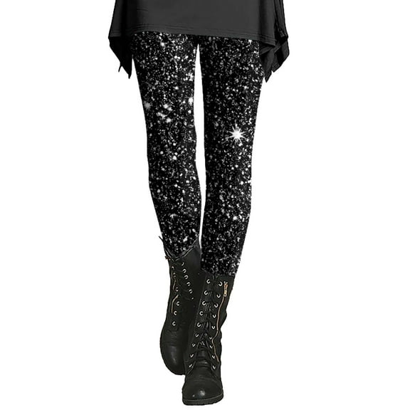 Tittly Leggings for Women Tights for Women Women's Printed Sequin Sport Leggings With Soft And Slim Butt Pants for Women Trendy Lounge Pants Women Black L