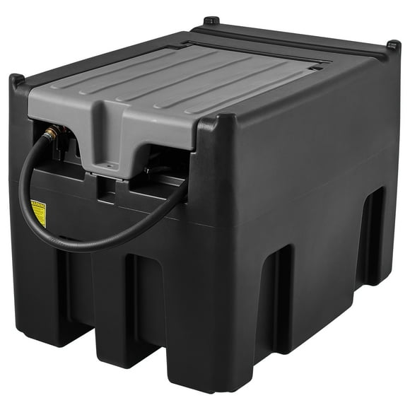 KFFKFF Mobile Diesel Container, 116 Gal & 10 GPM, Includes 12V Electric Pump & 13.1ft Hose, PE Fuel Storage for Smooth Transport, Black
