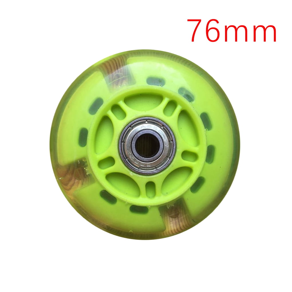 2pcs 76-120mm LED Flash Light Up Wheel for Mini Micro Scooter with 2 ABEC-7 Bearings 