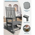 thumbnail image 4 of Rocking Adirondack Chair Outdoor, HDPE High Back Porch Rocker Chairs for Adults, All Weather Resistant Furniture for Patio, Gray, 4 of 7