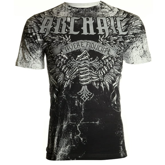 ARCHAIC BY AFFLICTION Men's T-Shirt S/S HOLY MAN Biker MMA