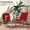 thumbnail image 4 of Foldable Lounge Chair, Fabric Upholstered Recliner with Armrest, Red, 4 of 10