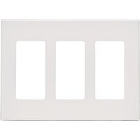 Leviton Decora Plus Screwless Decorator Wall Plate 3GNG WHT SNPON WALLPLATE, Each