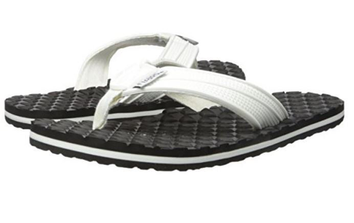 white flip flops with arch support