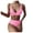 Pink, variant on Aayomet Bathing Suit For Women Swimsuit Two Hight High Waist Bikini Piece Women Cut Up Set Push Striped Swimwears Tankinis,Beige L