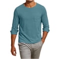 thumbnail image 2 of Long Sleeve T Shirt for Men Solid Color Basic Crew Neck Tops Casual Comfy Work Top Breathable Pullover Tshirt Navy M, 2 of 9