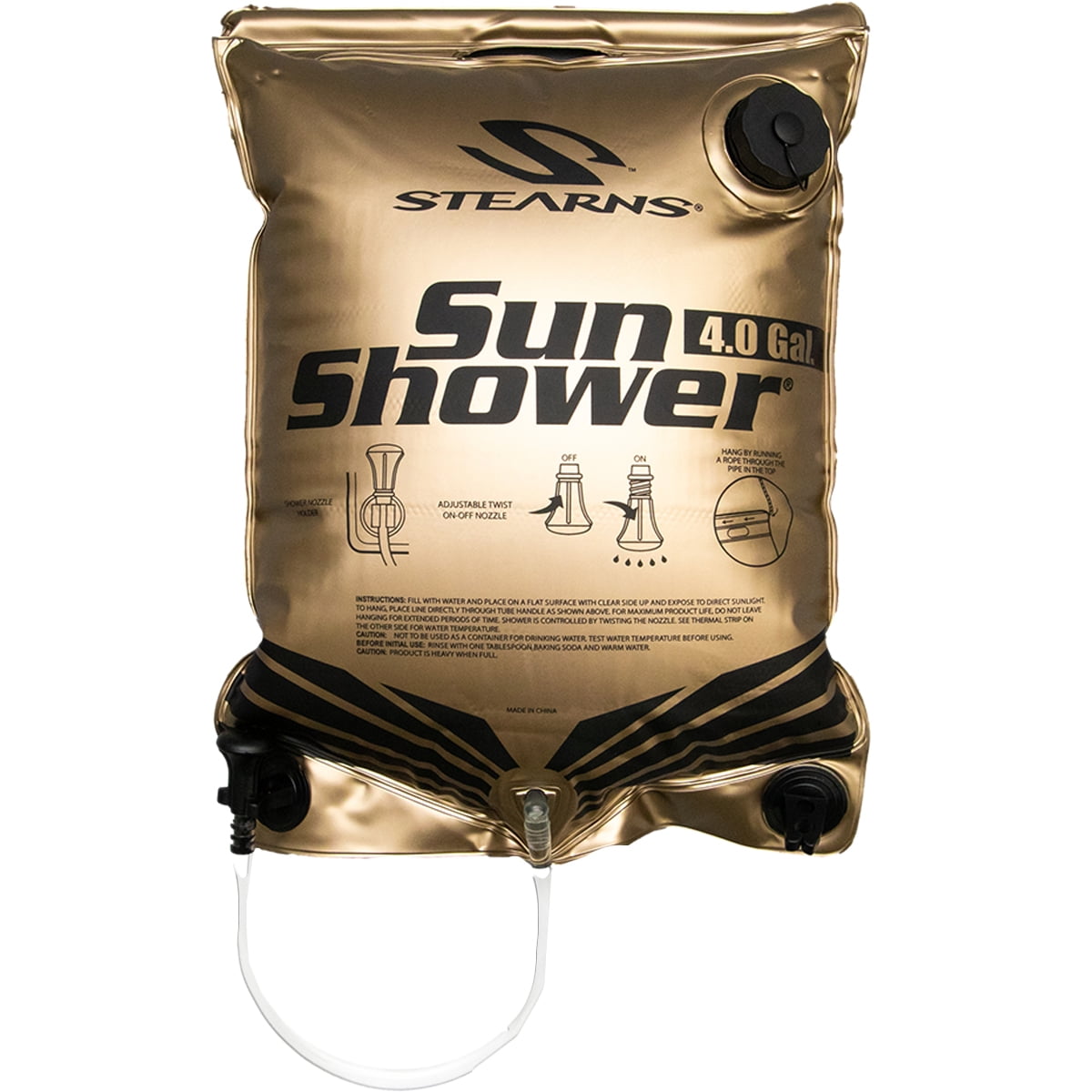Stearns 4 Gallon Solar Heated Portable Sun Shower with Hose