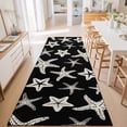 thumbnail image 3 of Hallway Runner Rug 2'x6', Black Starfish Coastal Kitchen Runner Rugs Non-Slip Carpet Mats, Nautical Summer Ocean Abstract Art Bedside Rugs Runners Washable Floor Carpet for Bathroom Laundry Room, 3 of 8