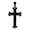 Black Plated, variant on Silver Stainless Steel Men's Polished Finish Beveled Cross Pendant Religious Charm |Color Options