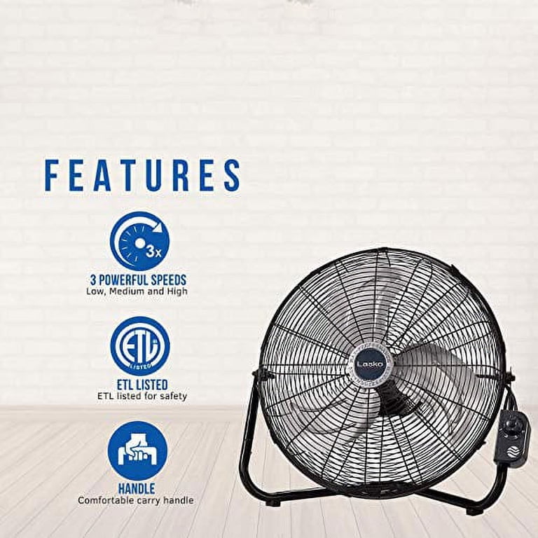 Lasko 2264QM 20-Inch Max Performance High Velocity Floor/Wall mount Fan,  Black - Walmart.com