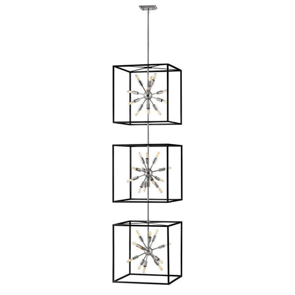 Mid Century Modern Thirty Six Light Chandelier-Black/Polished Nickel Finish Bailey Street Home 81-Bel-4312481