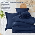 thumbnail image 4 of Juego de edredón CozyLux Queen Navy de 7 piezas para cama en bolsa, 4 of 5