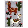 thumbnail image 1 of Latch Hook Kit,diy Crochet,20.4 X 14.9 Inch Two Alpacas For Beginners, 1 of 3