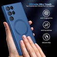 thumbnail image 4 of Matte for Samsung Galaxy S22 Ultra Case, Compatible with MagSafe, Slim Thin Magnetic Cover with Built-in Camera Lens Protector Shockproof Phone Shell (Blue), 4 of 14