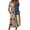 Dark Blue, variant on Patriotic Dresses for Women V-Neck 3/4 Sleeve Button Down A-Line Midi American Flag Dress Casual Summer Beach Vacation Sundress with Pockets