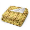 thumbnail image 2 of ZICANCN Anti-Pilling Flannel Bed Throw Blankets Plaid Gold Pattern , Couch Ultra Soft Micro Fleece Sofa Bed Camping Travel Blanket for Adults 50"x40", 2 of 8