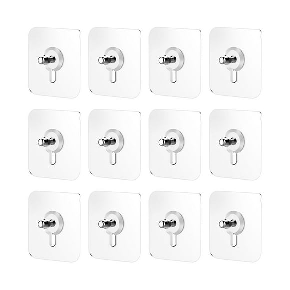 Clearance! beishanbush 12Pcs Drill Adhesive Hooks Upgraded Adhesive Wall Mount Screw Hooks Picture Hangers Without Nails Wall Hangers Without Nails for Bathroom Kitchen One Size Multi-Color